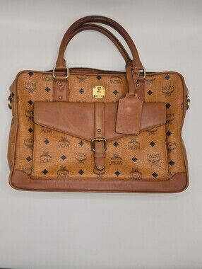 MCM Visetos Leather Briefcase / Business Bag – Cognac – Vintage